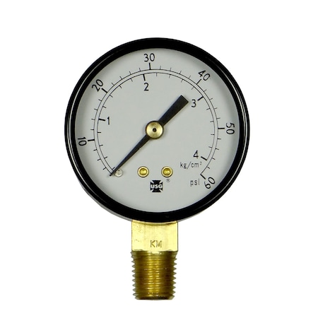 Bedford Precision Parts Bedford Precision Gauge, 1/4in NPT Bottom Mount, 0-60 PSI, 2in 28-721